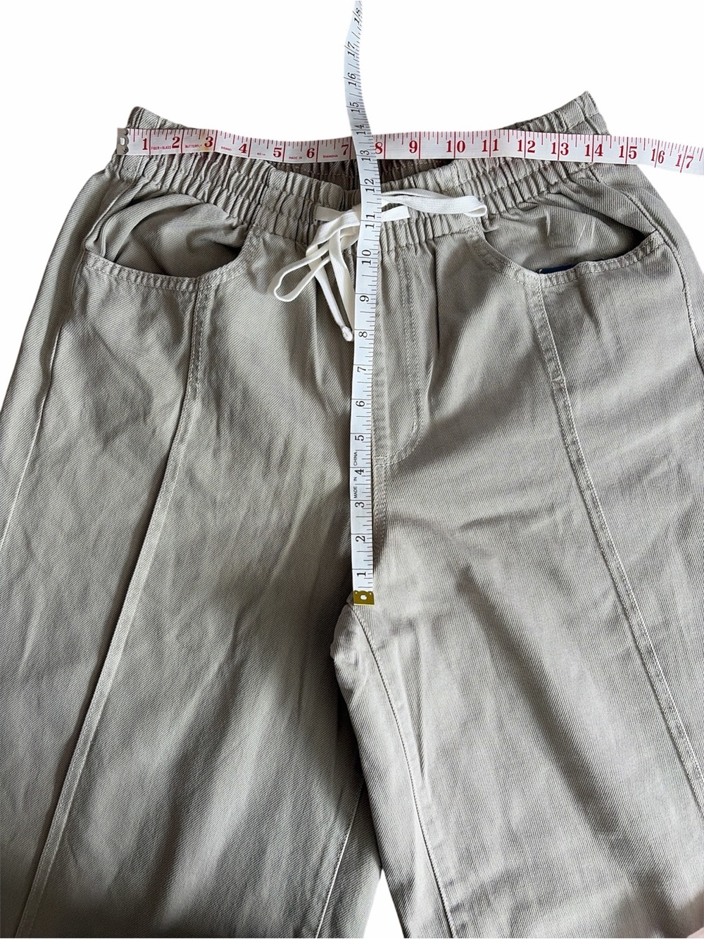 NWT Universal Thread Tan Denim Wide Leg Pull On Pant Size Medium - Picture 7 of 9